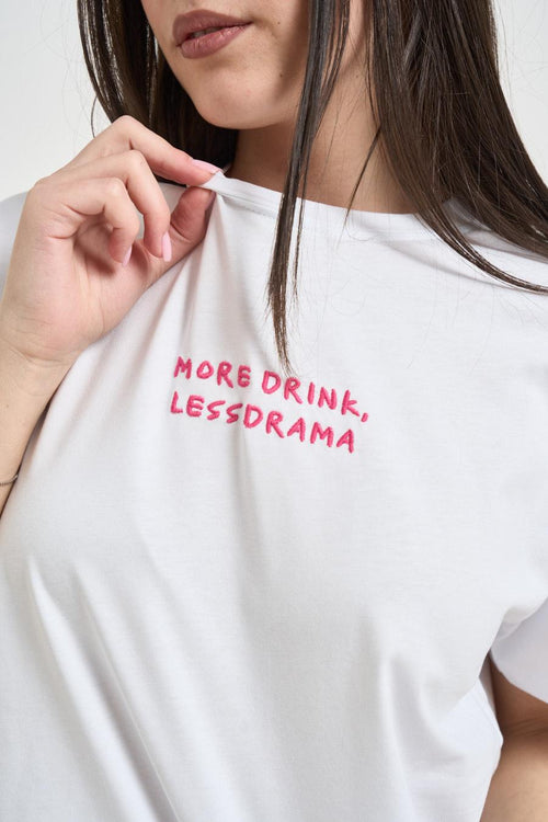 T-shirt donna con ricamo bianca - 2