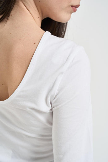 T-shirt donna girocollo bianca - 4