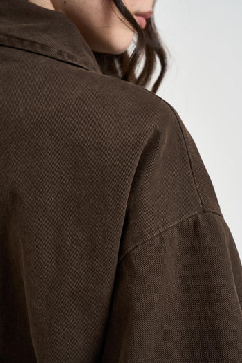 Giubbotto donna in denim marrone - 5