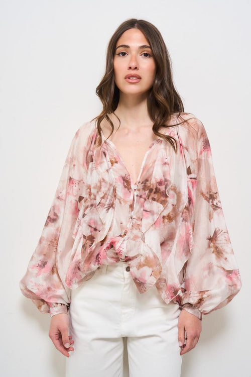 Blusa donna fantasia floreale