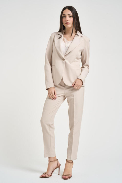 Pantalone donna a sigaretta sabbia