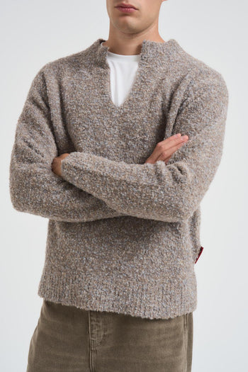 Maglia uomo scollo a V tortora - 3