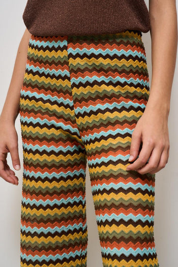 Pantalone donna gamba dritta multicolor - 5