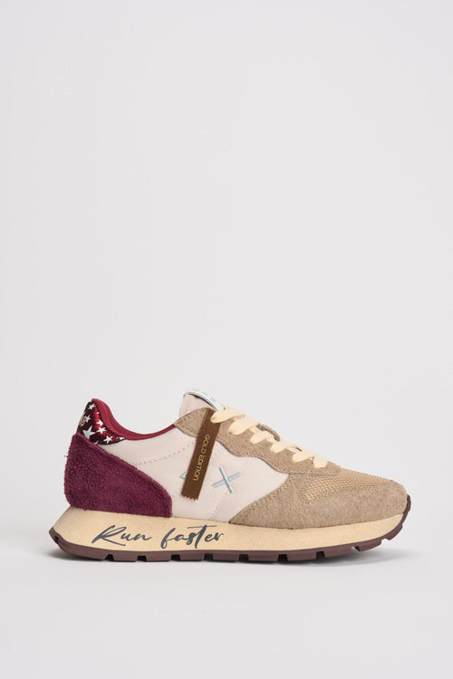Sneakers donna panna e bordeaux