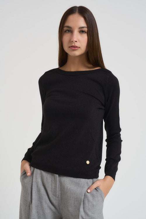 Maglia donna in lurex nera