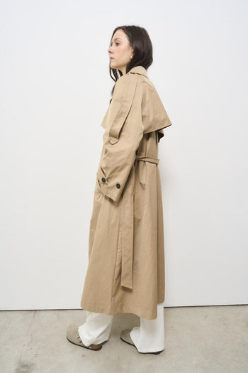 Trench donna lungo beige - 6