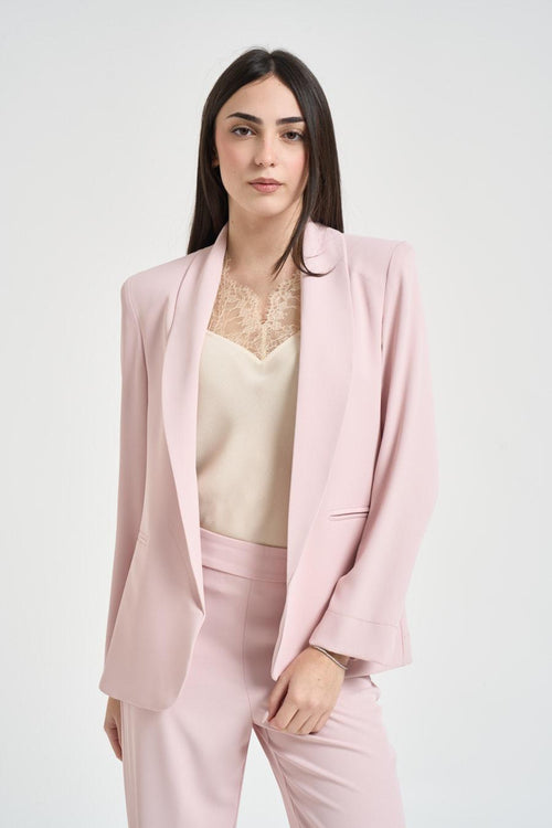 Completo donna monopetto rosa pastello - 2