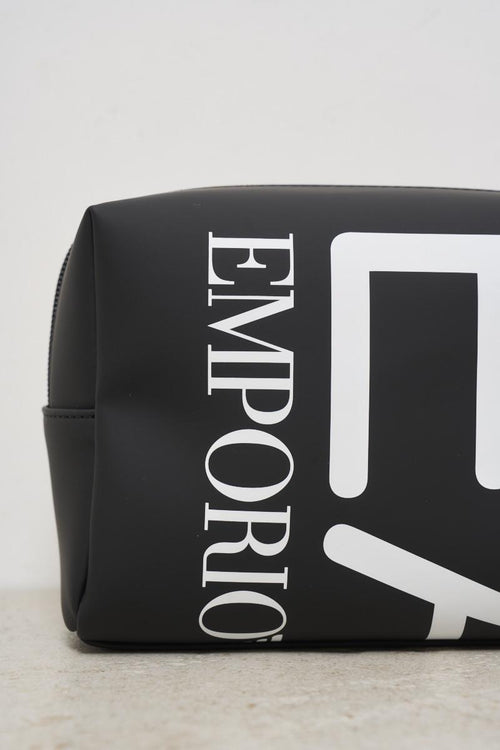Beauty case uomo nero con logo bianco - 2