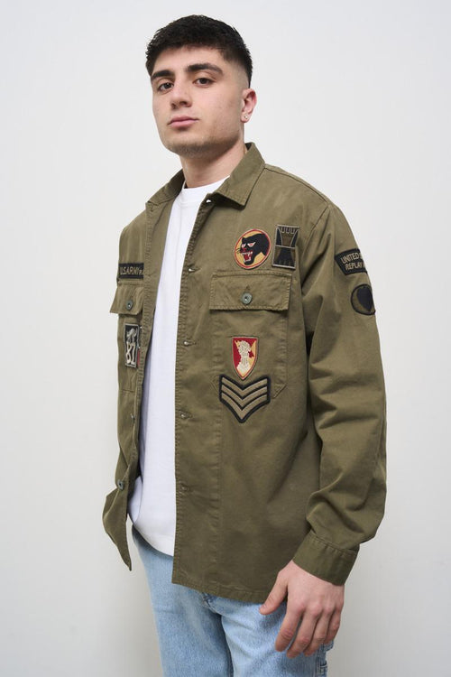 Giubbotto uomo a camicia verde militare - 2