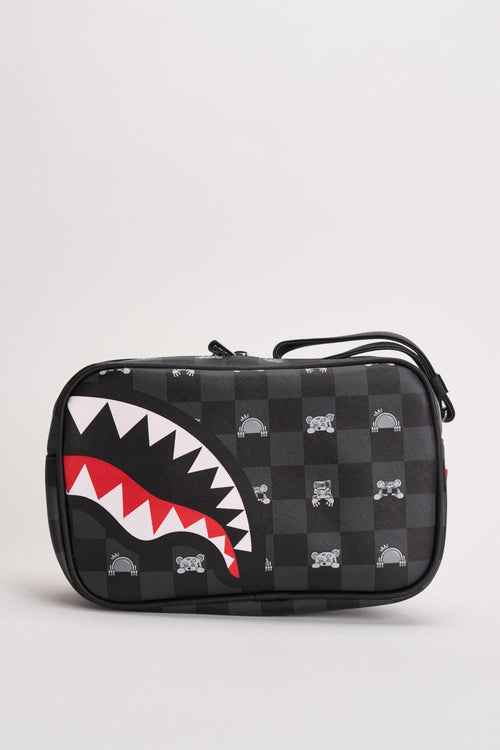 Pochette uomo Check Toiletry Gray Peeking nera