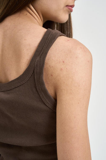 Top donna in cotone cioccolato - 4