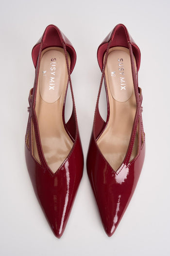 Décolleté donna in vernice bordeaux - 8