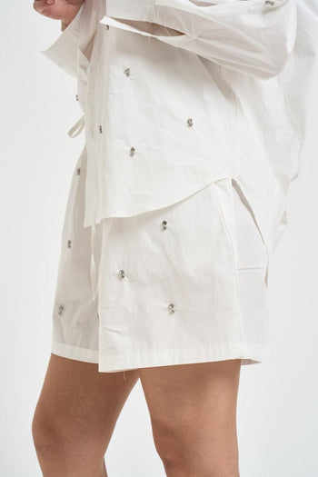 Completo donna con strass bianco - 6
