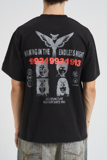 T-shirt uomo girocollo nera con stampa - 3