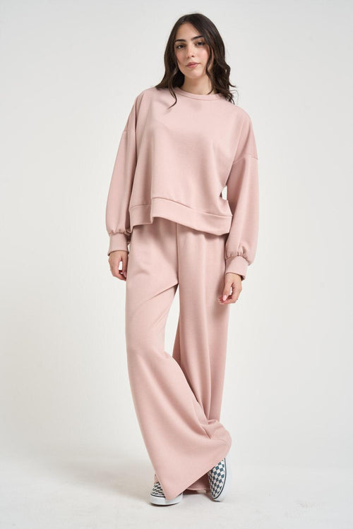 Felpa donna cropped rosa