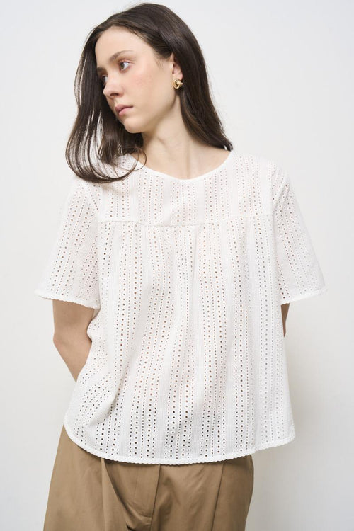 White perforated women's shirt