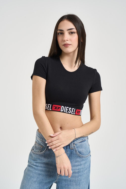 Top donna cropped Irma-d-core nero