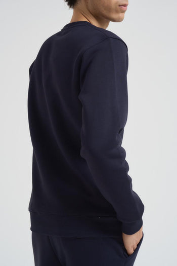 Felpa uomo blu a girocollo - 5