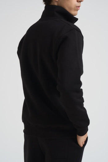 Felpa uomo mezza zip nera - 4