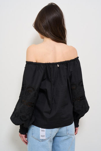 Camicia donna traforata nera - 4