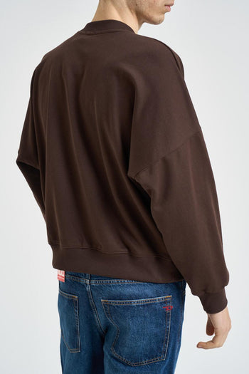 Felpa uomo girocollo marrone<BR/> - 3