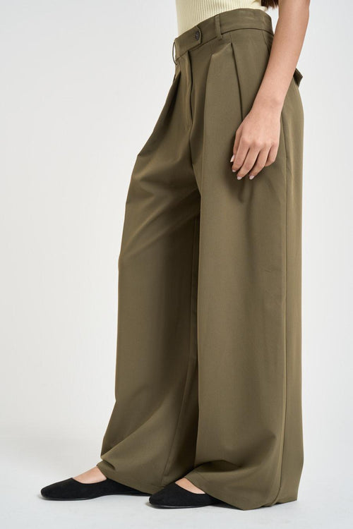 Pantalone donna gamba ampia verde - 2