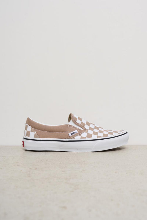 Women's slip-on sneakers in powder pink check