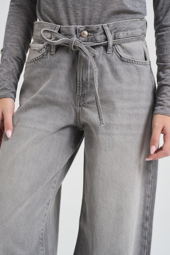 Jeans donna balloon denim grigio - 4