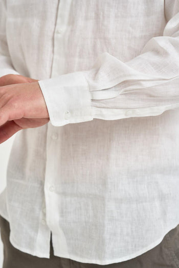 Camicia uomo in lino bianca - 4