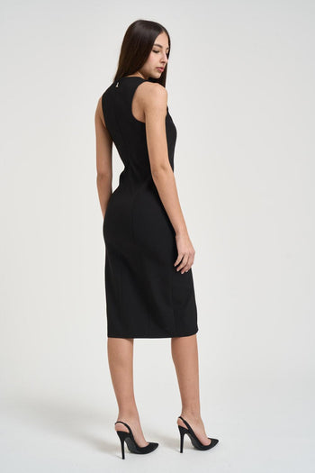 Abito donna con spacco nero - 3