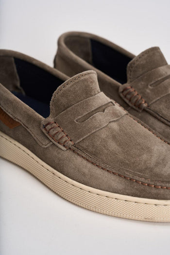 Mocassino uomo in suede tortora - 4