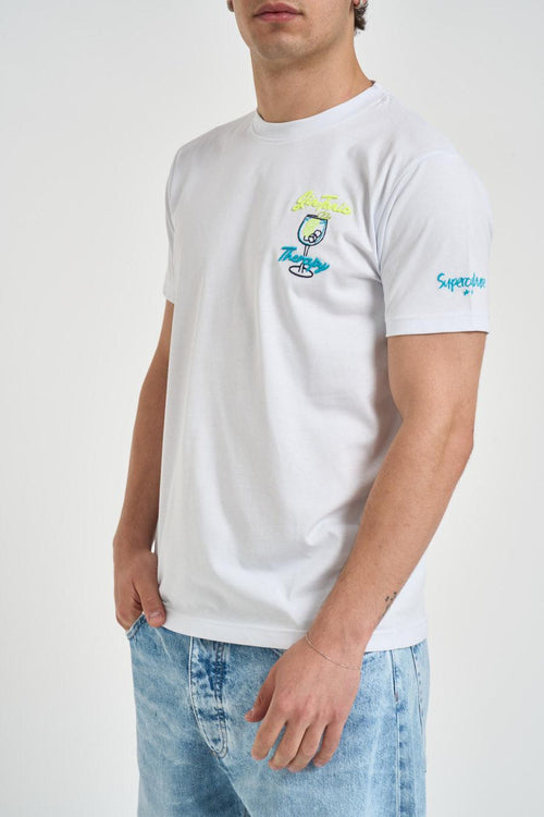 T-shirt uomo con ricamo bianca - 2