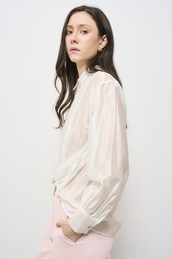 Camicia donna bianca con fiocco - 3