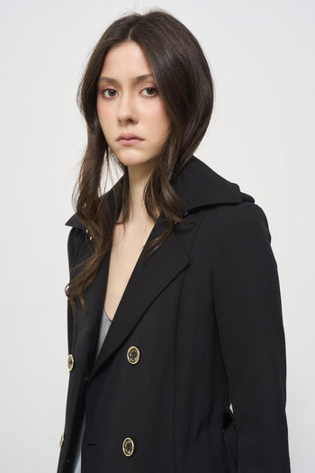 Trench donna midi doppiopetto nero - 4