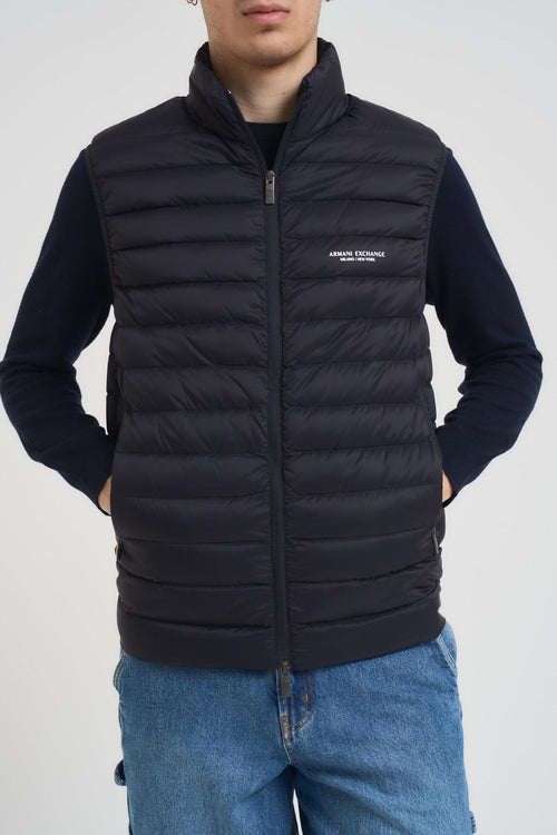 Gilet uomo trapuntato blu scuro
