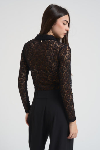 Body donna in pizzo nero - 5