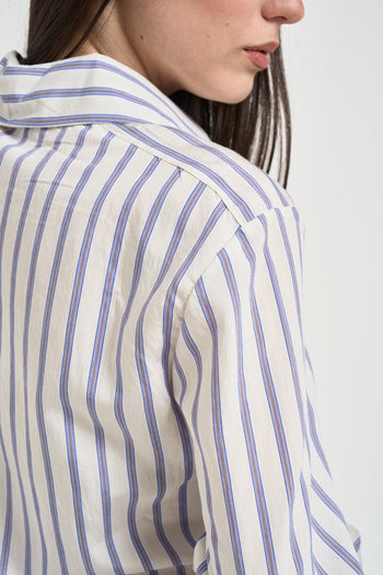 Camicia donna a righe celeste - 9