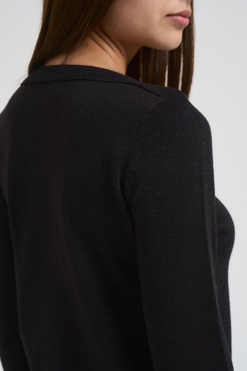 Maglia donna in lurex nera - 5