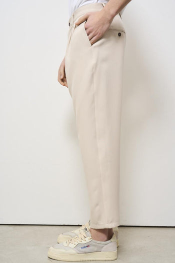 Men's trousers with regular beige pleats - 3