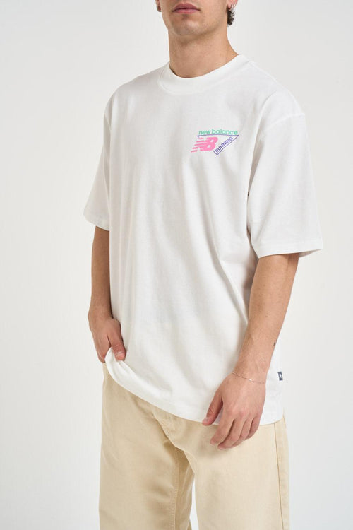 T-shirt uomo girocollo bianca con stampa