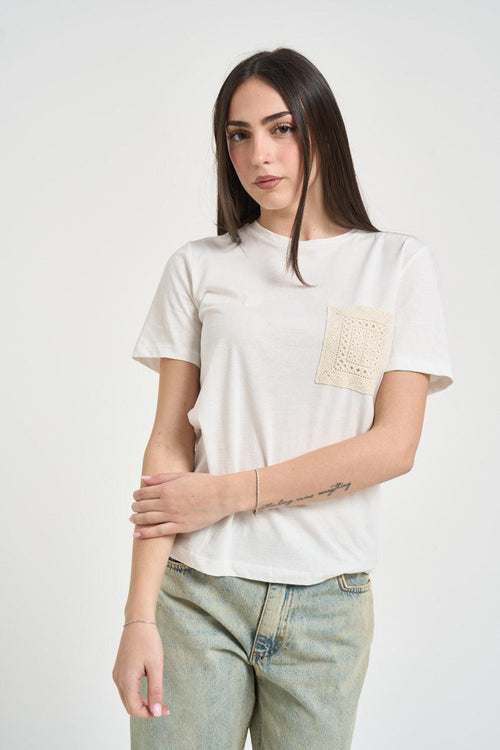 T-shirt donna girocollo bianca