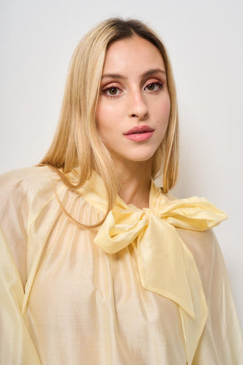 Camicia donna semitrasparente gialla - 5