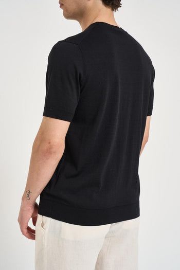 T-shirt uomo in maglia nera - 3