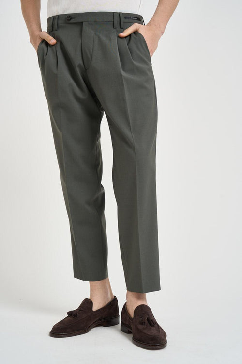 Pantalone uomo sartoriale verde