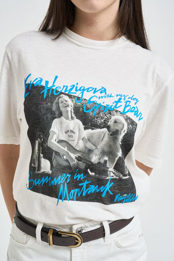 T-shirt donna con stampa bianca - 3