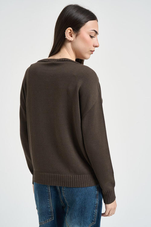 Maglia donna scollo a barca moro - 2