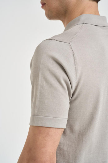 Polo uomo in maglia grigia - 5
