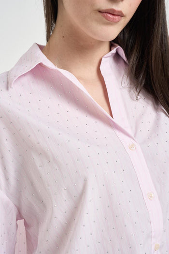 Camicia donna con strass rosa - 4