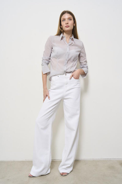 Women's shirt in grey organza