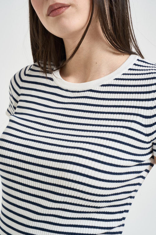 T-shirt donna a righe blu - 2